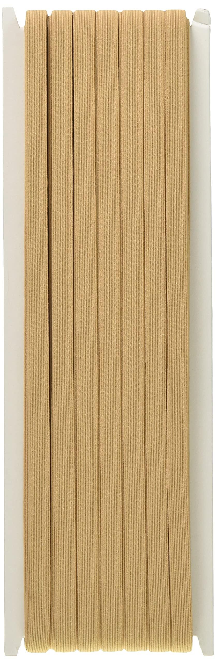 Nippon Chuko Colored Flat Elastic 12-Strand 7mm Width × 30m Roll Beige F10-COL12-BE Craft Supplies Elastic Flat Elastic