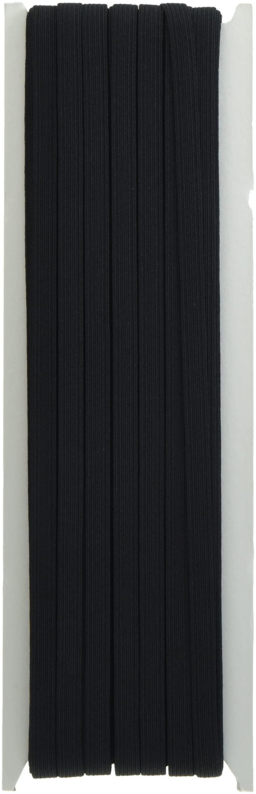 Nippon Chuko Colored Flat Elastic 12-Strand 7mm Width × 30m Roll Black F10-COL12-B Craft Supplies Elastic Flat Elastic