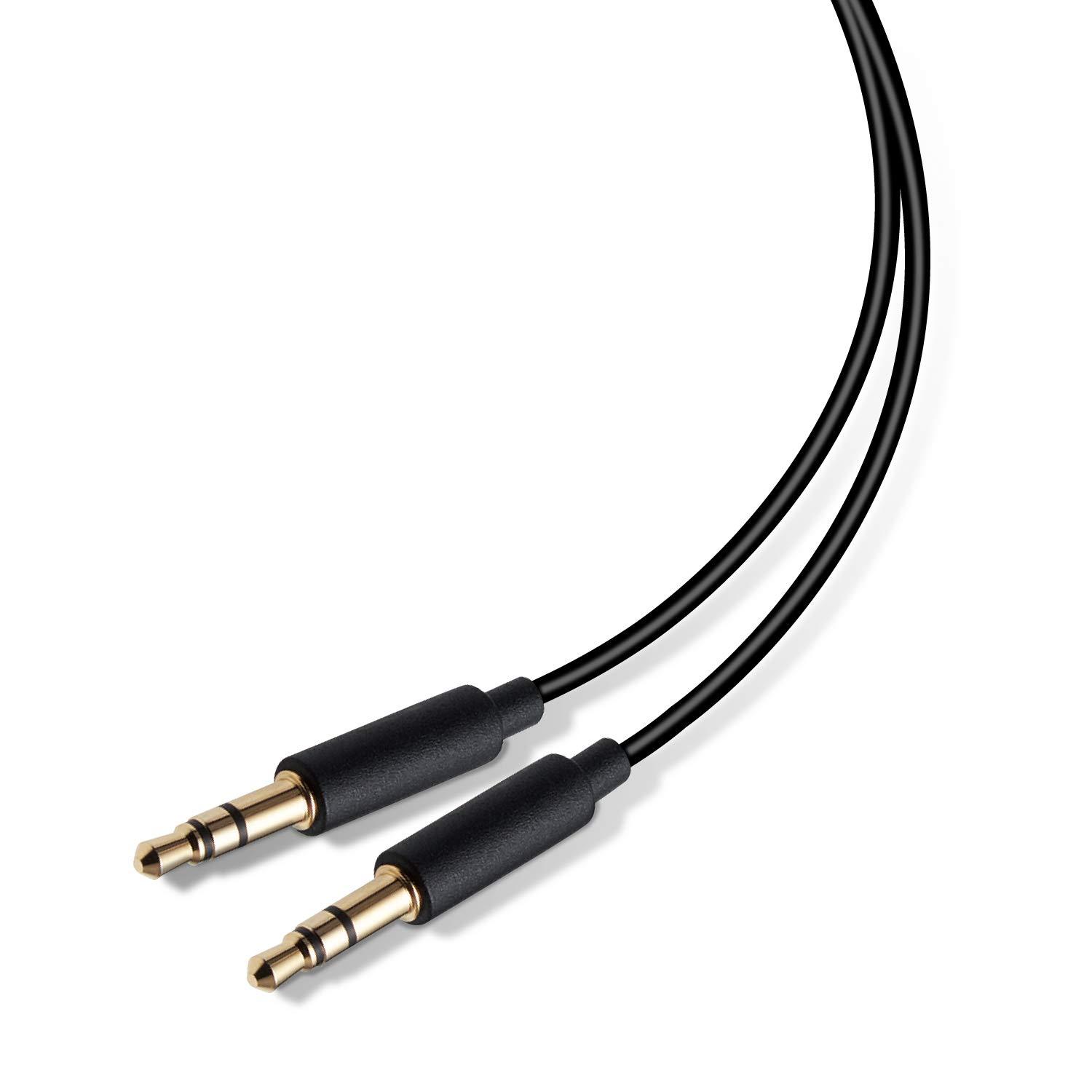 ELECOM AUX Cable/3.5mm Male-3.5mm Male/Slim/0.5m/Black AX-35M05BK