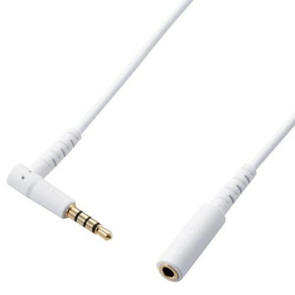 ELECOM Audio Extension Cable (4-Pole Stereo Mini Plug) Microphone Compatible 1m White EHP-35EL4P10WH