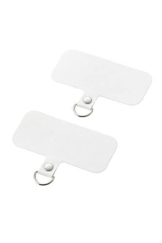 [ELECOM] Smartphone Strap Strap Holder Single-Hole Type 2-Pack Enhanced Durability 5kg Load Capacity Fabric White P-STHD1WHN