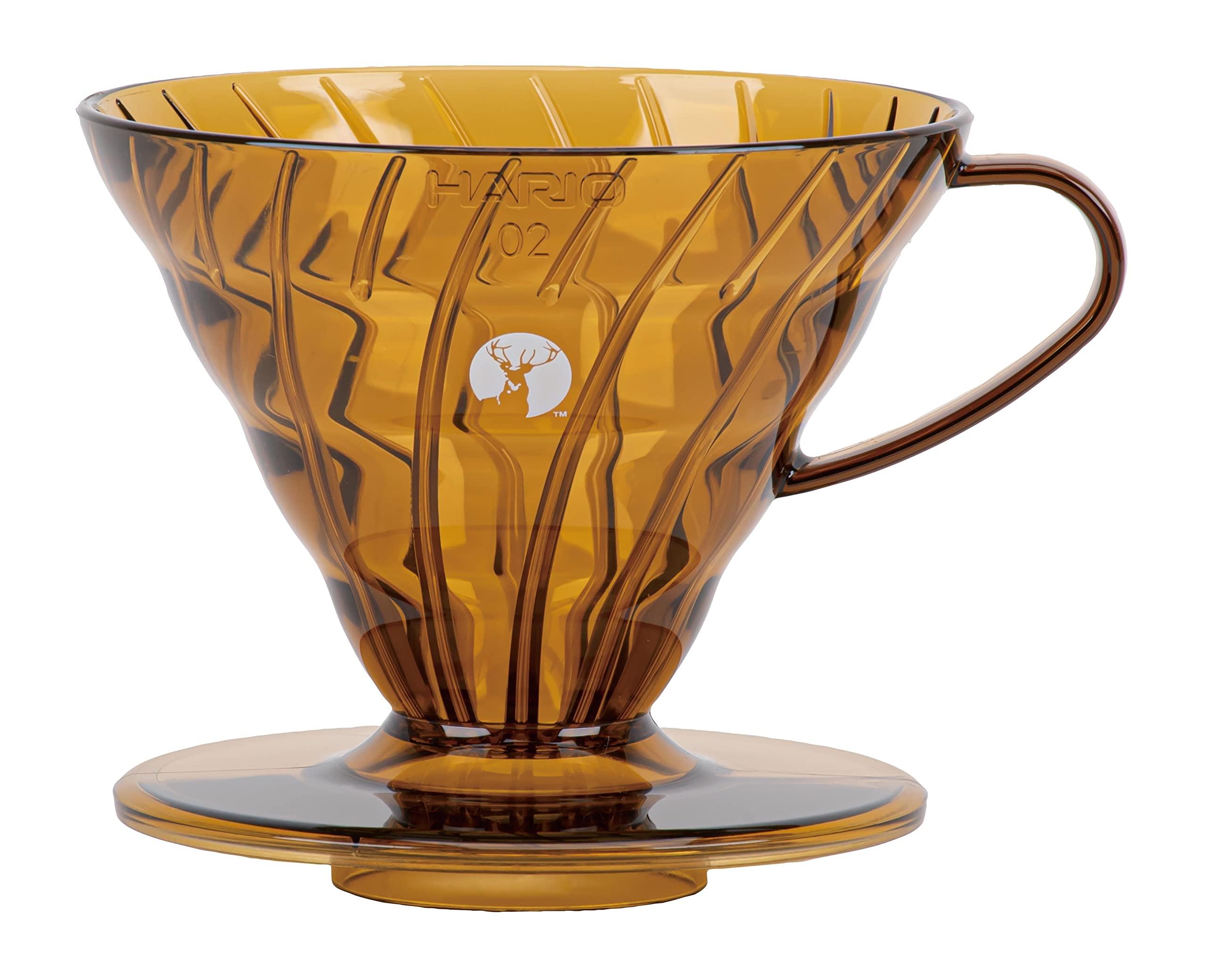 CAPTAIN STAG × HARIO Coffee Dripper V60 for 1-4 Cups Made in Japan Amber UW-3575