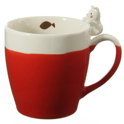 Snuggle Cat Mug - Red