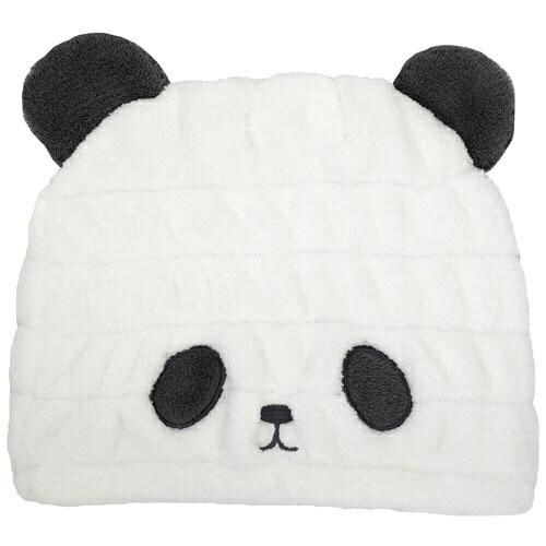 CB JAPAN carari Towel Cap for Face Washing, Pool, Bath [3x Absorbency] Microfiber Panda [Head Circumference 44-80cm] Quickly absorbs water into fiber gaps Quick-drying Marshmallow-soft feel Fluffy and bouncy Kids' Cap Carari Zoo