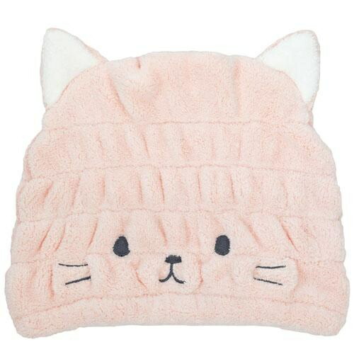 CB JAPAN carari Towel Cap for Face Washing, Pool, Bath [3x Absorbency] Microfiber Cat [Head Circumference 44-80cm] Quickly Absorbs Water Between Fibers Quick-Drying Marshmallow Softness Fluffy and Soft Kids' Cap Carari Zoo