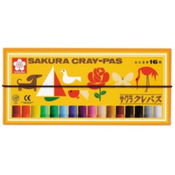 Sakura Cray-Pas Cray-Pas 16 Colors with Rubber Band LP16R