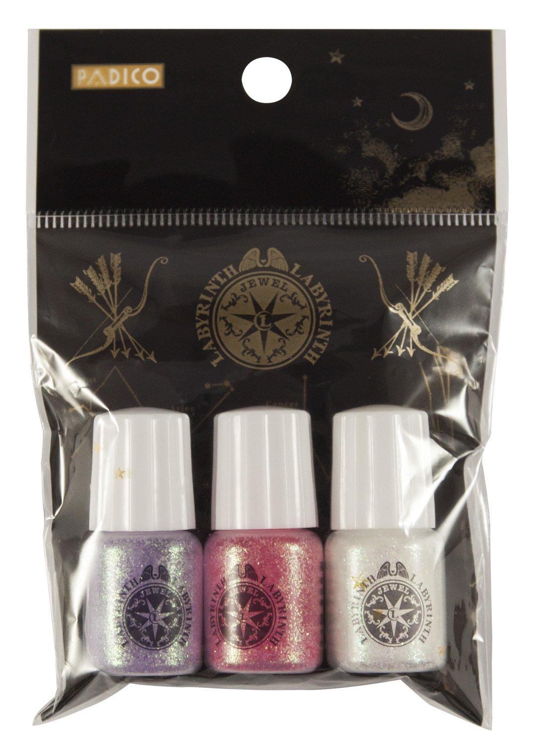 Pajico Resin Deco Material Star Fragments Pale Love Glitter Powder 3-Color Set Purple Pink Pearl 2g Each Made in Japan 404148