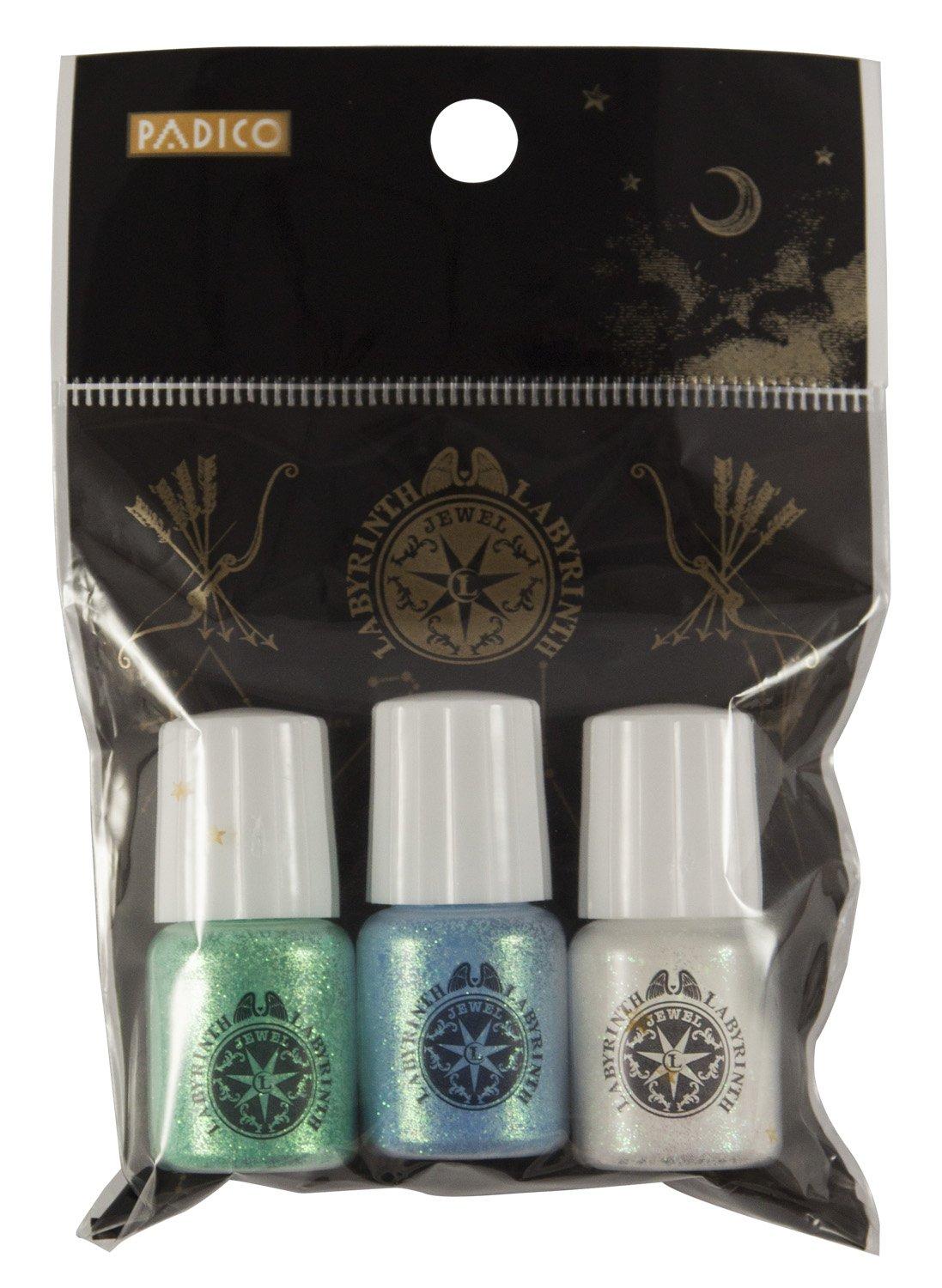 Pajico Resin Deco Material Star Fragment Mermaid Blink Glitter Powder 3-Color Set Green Blue Pearl 2g Each Made in Japan 404149 Green/Blue/Pearl