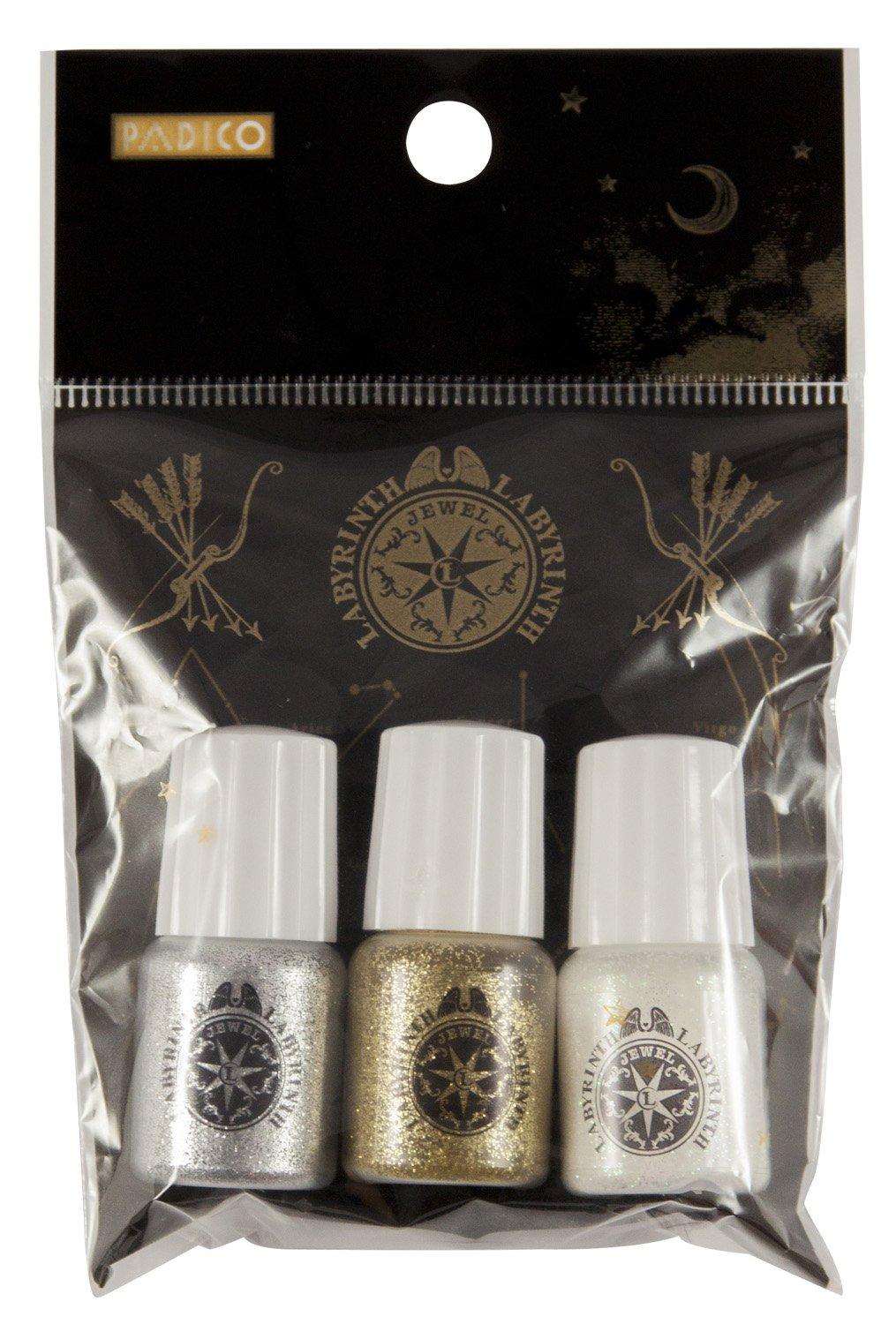 Pajico Resin Deco Material Star Fragments Chance Glitter Powder 3-Color Set Silver Gold Pearl 2g Each Made in Japan 404150