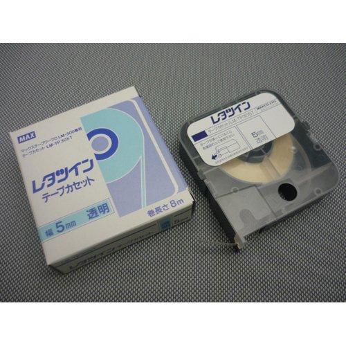 Max Letter Twin Tape Cassette 9mm Width 8m Roll Transparent LM-TP309T