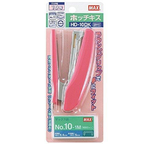 Max Stapler 20-Sheet Capacity Blister Pack with No. 10 Staples HD-10DK Pink
