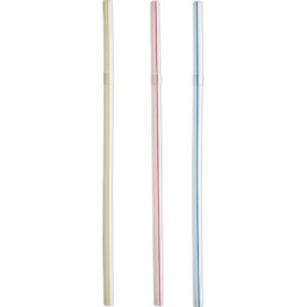 Yamato Bussan Straws White/Pink/Blue 21cm Prosperous Business Bendable Colored Straws Plastic Bag Packaging Commercial Use 500-Count
