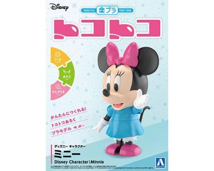 Aoshima Bunka Kyozai-sha Rakupura Tokotoko No.DP-02 Disney Character Minnie Pre-colored Plastic Model Kit