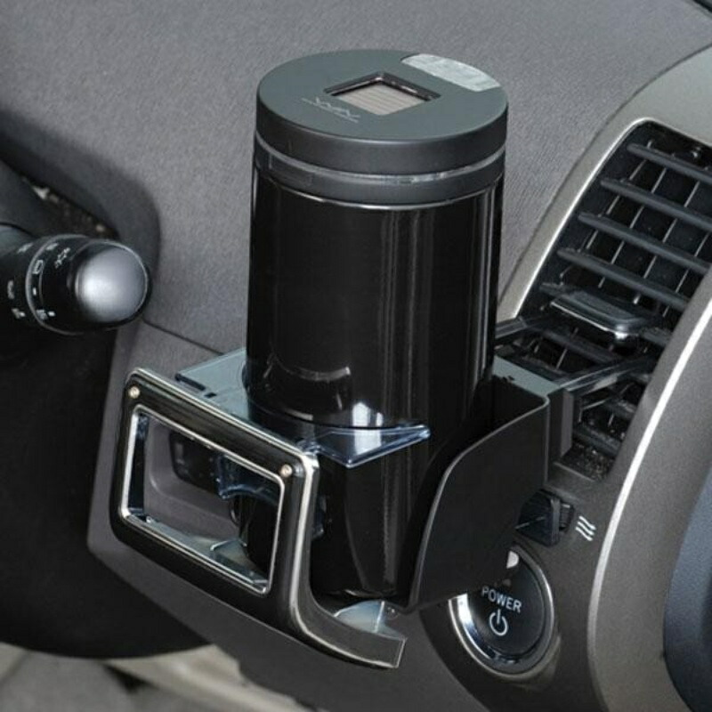 SEIWA Car Accessories Ashtray Solar Can Ash 3 Long Drink Holder Type Black with LED W650