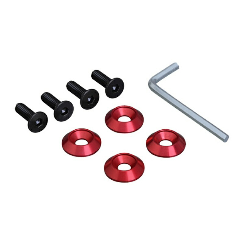 SEIWA Exterior Accessories License Plate Bolt Accessory Bolt Washer Metal Red K388