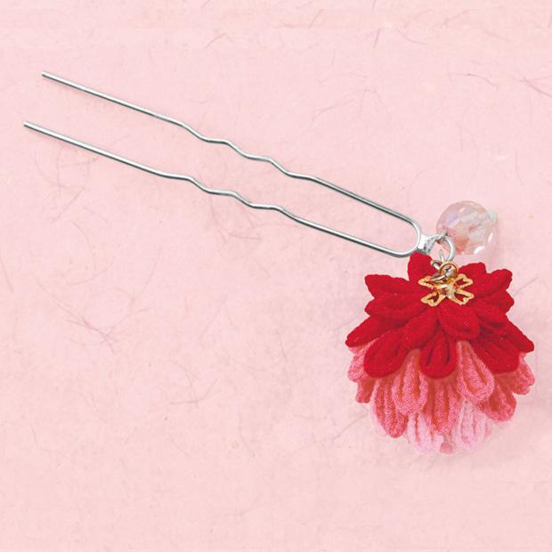 Takagi Textile Panami Kyoto Crepe Tsumami Craft Kusudama Hairpin LH-127 LH-128 LH-127(Red) Crepe