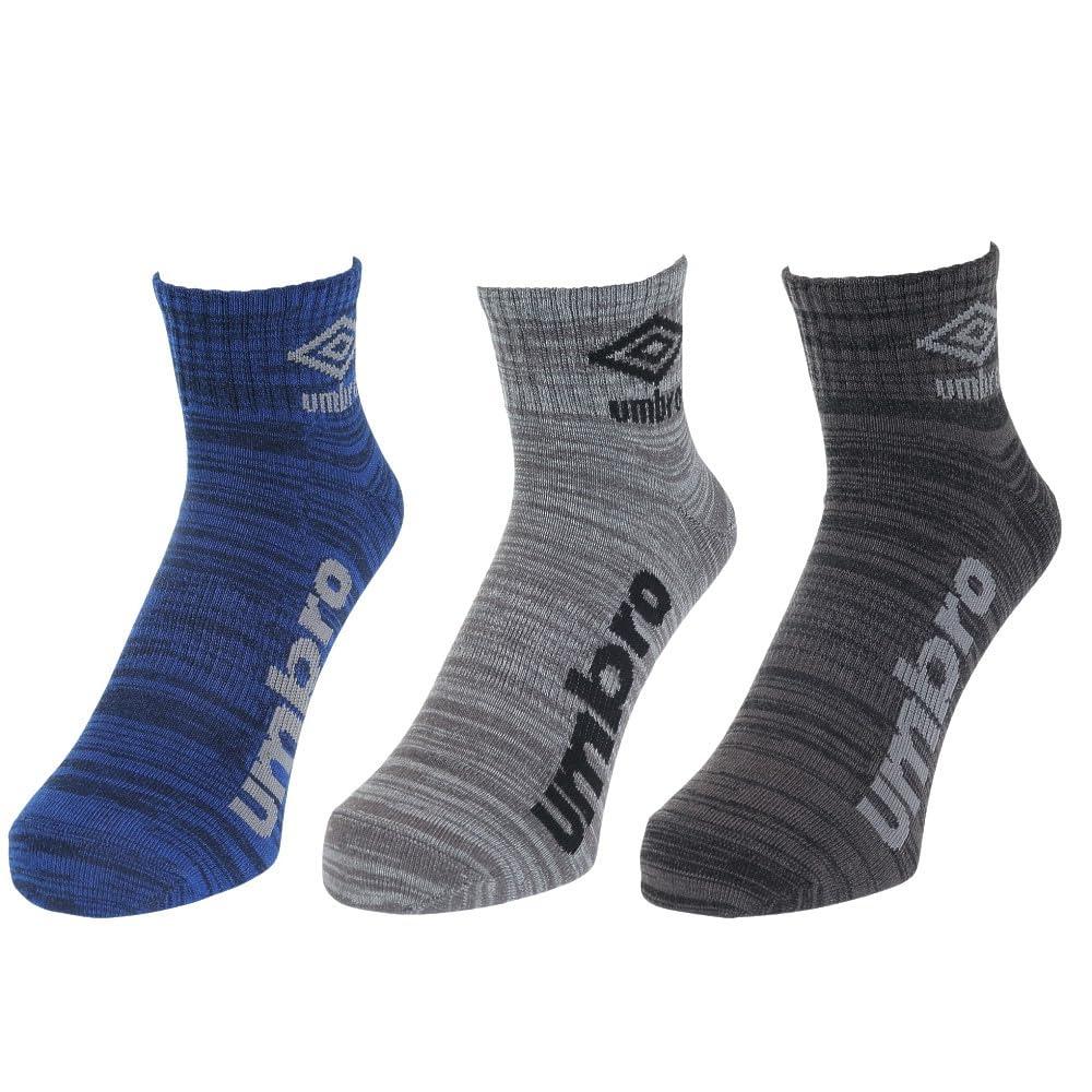 [Ambro] Socks Short Socks Training Design 3-Pack Heathered Cotton Blend Short Length Men's Women's Junior Unisex MBNG(UUAVJB03) 27-29
