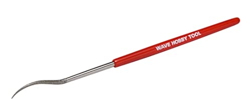 Wave Hobby Tools Series HG Special Shape Diamond File Round/Curved Tip Plastic Model Tool HT-674 Grip: Red