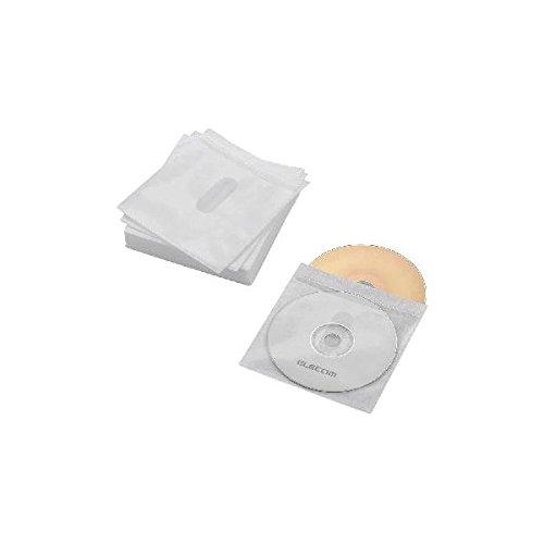 ELECOM DVD BD CD Case Non-Woven Fabric Double-Sided Storage 30-Disc Capacity, Holds Up to 60 Discs White CCD-NIWB60WH