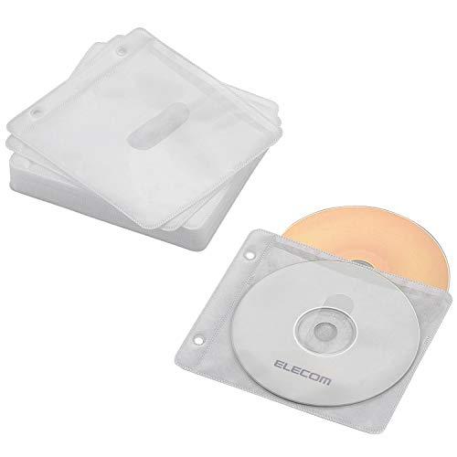 ELECOM DVD BD CD Case Non-Woven Fabric Double-Sided Storage with 2 Holes 30-Disc Capacity Holds 60 Discs White CCD-NBWB60WH