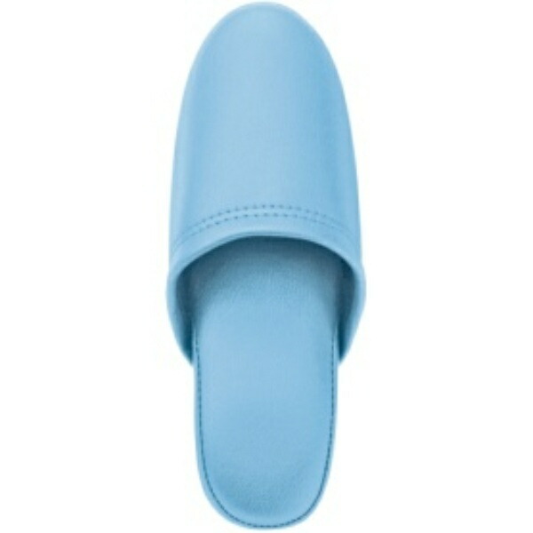 Omikenji Antibacterial Leather-Style Slippers, Front-Closure, Blue, Approx. 23~26.5cm, 36048