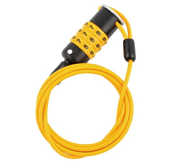 NOGUCHI Adjustable Dial Wire Lock [JY-172P] φ3mm × 1200mm Resettable Combination Lock Yellow JY-172P