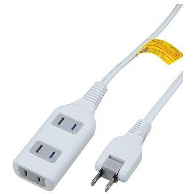 YAZAWA 3-Outlet Tap with Protective Cover, White Y02S3005WH