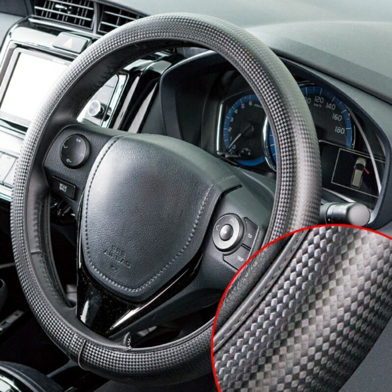 BONFORM Steering Wheel Cover NeoFit Carbon for Light/Standard Vehicles S: 36.5~37.9cm Black 6704-15BK