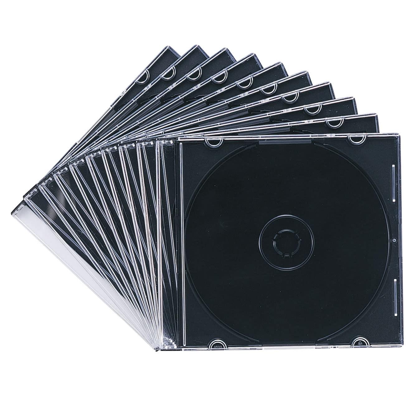 Sanwa Supply Blu-ray/DVD/CD Case (Slim Type, 10-Pack, Black) FCD-PU10MBKN