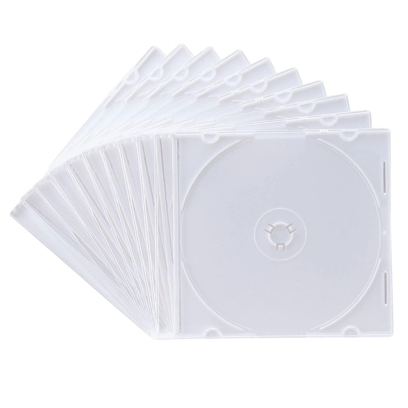 Sanwa Supply Blu-ray/DVD/CD Case (Slim Type, 10-Pack, White) FCD-PU10MWN