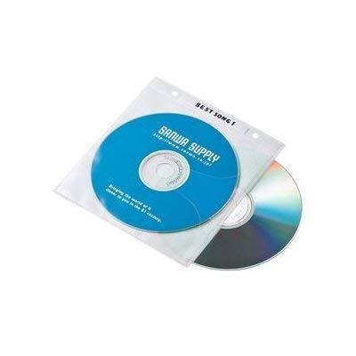 Sanwa Supply DVD/CD Non-Woven Fabric Case (With Ring Holes, White) 50-Pack FCD-FR50WN