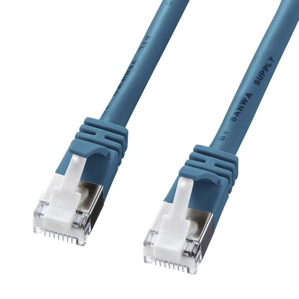 Sanwa Supply Category 5e STP LAN Cable with Clip-Proof Design, 0.5m, Blue KB-STPTS-005BL