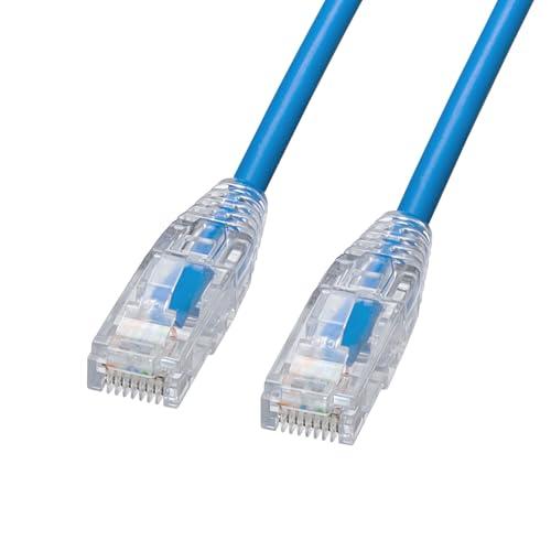 Sanwa Supply Category 6 LAN Cable (Slim, Flexible, Anti-Snapping Connector, 0.5m・Blue) KB-SL6YS-005BL