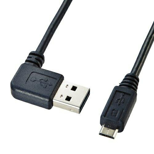 Sanwa Supply Reversible L-Shaped Micro USB Cable (MicroB) Black 1m KU-RMCBL1