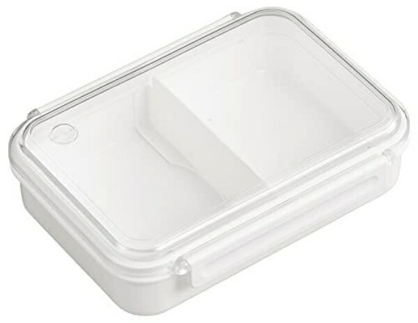 OSK Freezer-Safe Lunch Box Feel Easy Tight Box with Dividers White 800ml Made in Japan Dishwasher & Microwave Safe 2-Point Lock with Gasket Leak-Proof Stylish Simple Antibacterial Unisex Children Adults Students PCL-5S