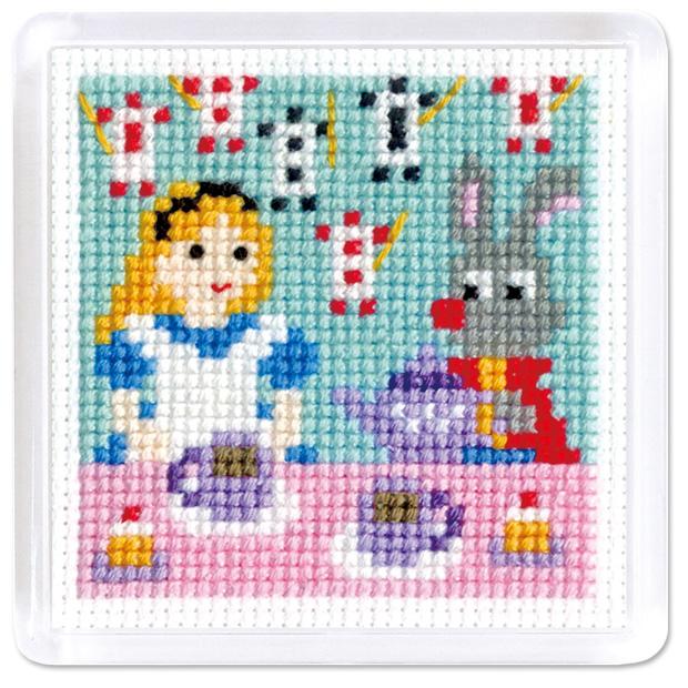Olimpas Silk Cross Stitch Embroidery Kit Story Series Magnet Alice in Wonderland White 9060