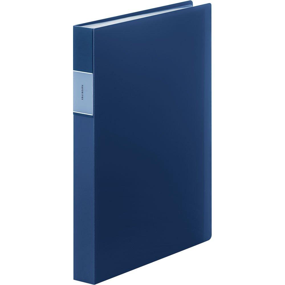 King Jim Clear File Transparent Favorits 60-Pocket A4 Vertical Navy FV166-3T-NV