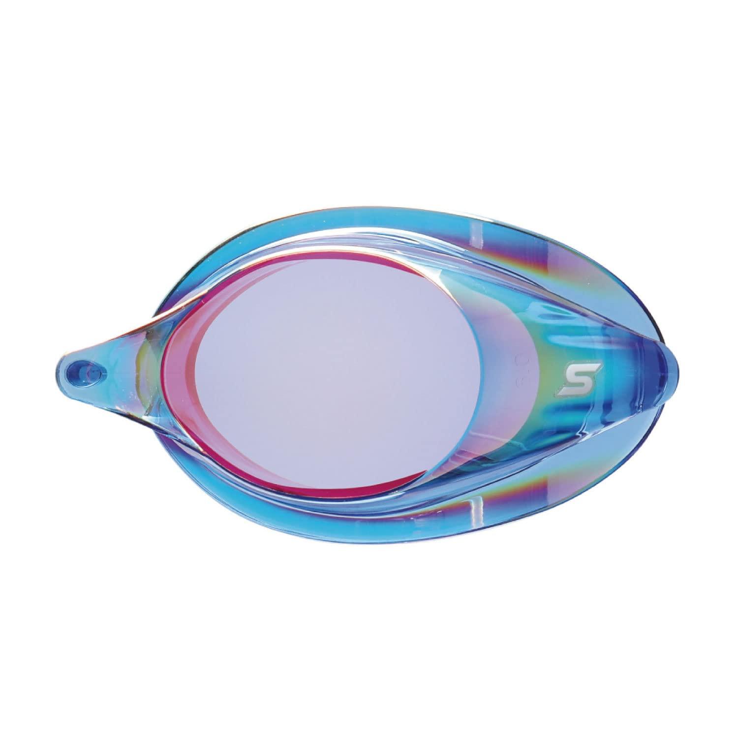 [Swans] Made in Japan Swimming Goggles Prescription Lenses SRCL-7M NASHD Navy × Shadow Mirror S-4.00 Racing Non-Cushion Anti-Fog Adult Lens Only WORLD AQUATICS Approved