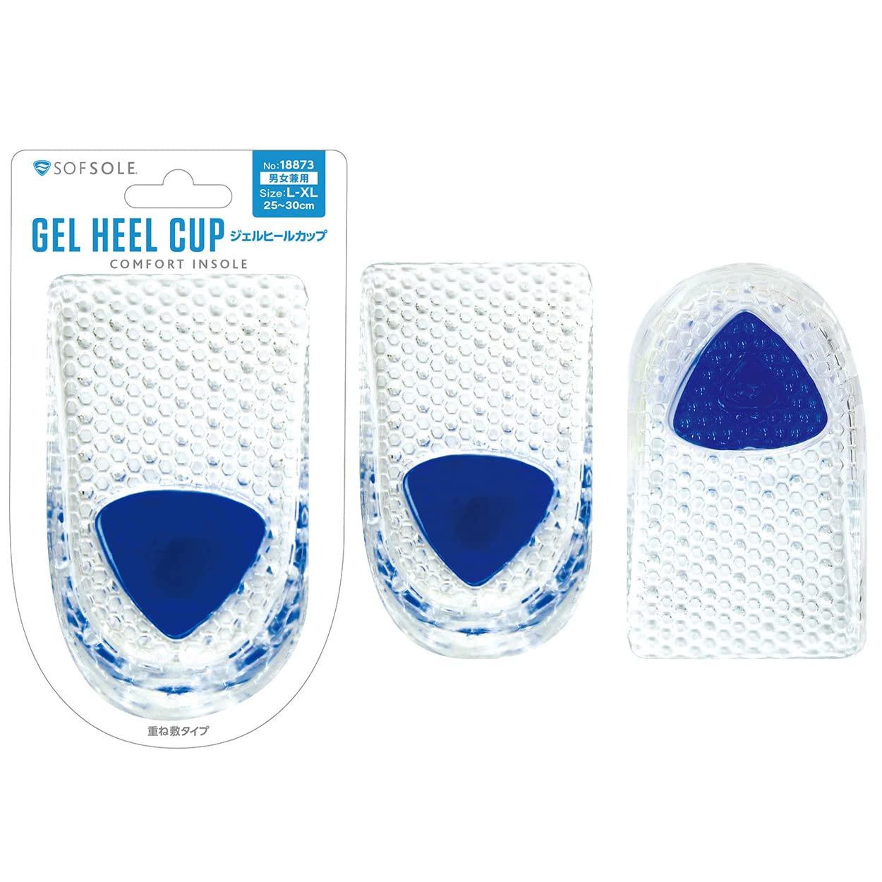 SOFSOLE Men's Pointed Insole Gel Heel Cup Layered Type One Size Fits All (25~30cm) 18873