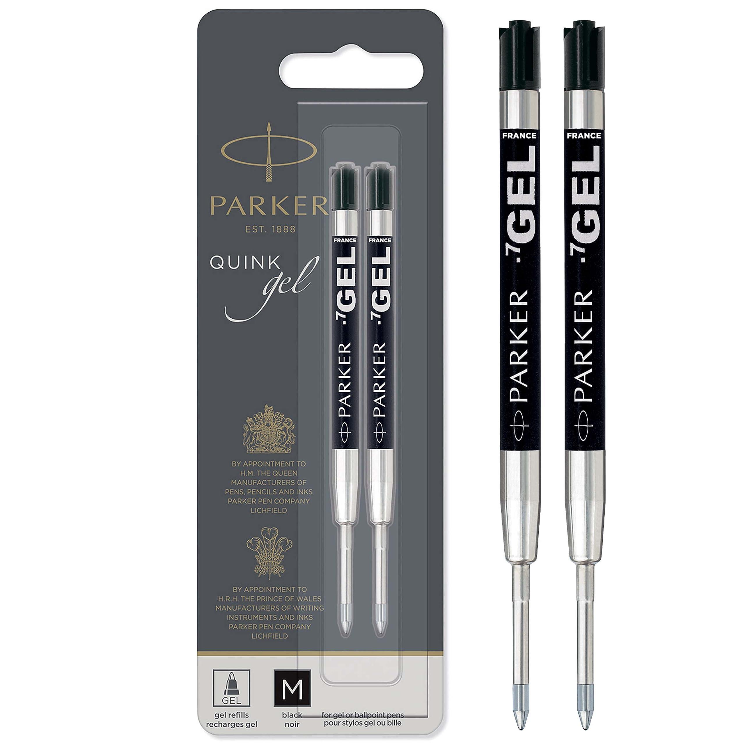 PARKER Gel Pen Refill, Black, Medium, 2-Pack 19 50362