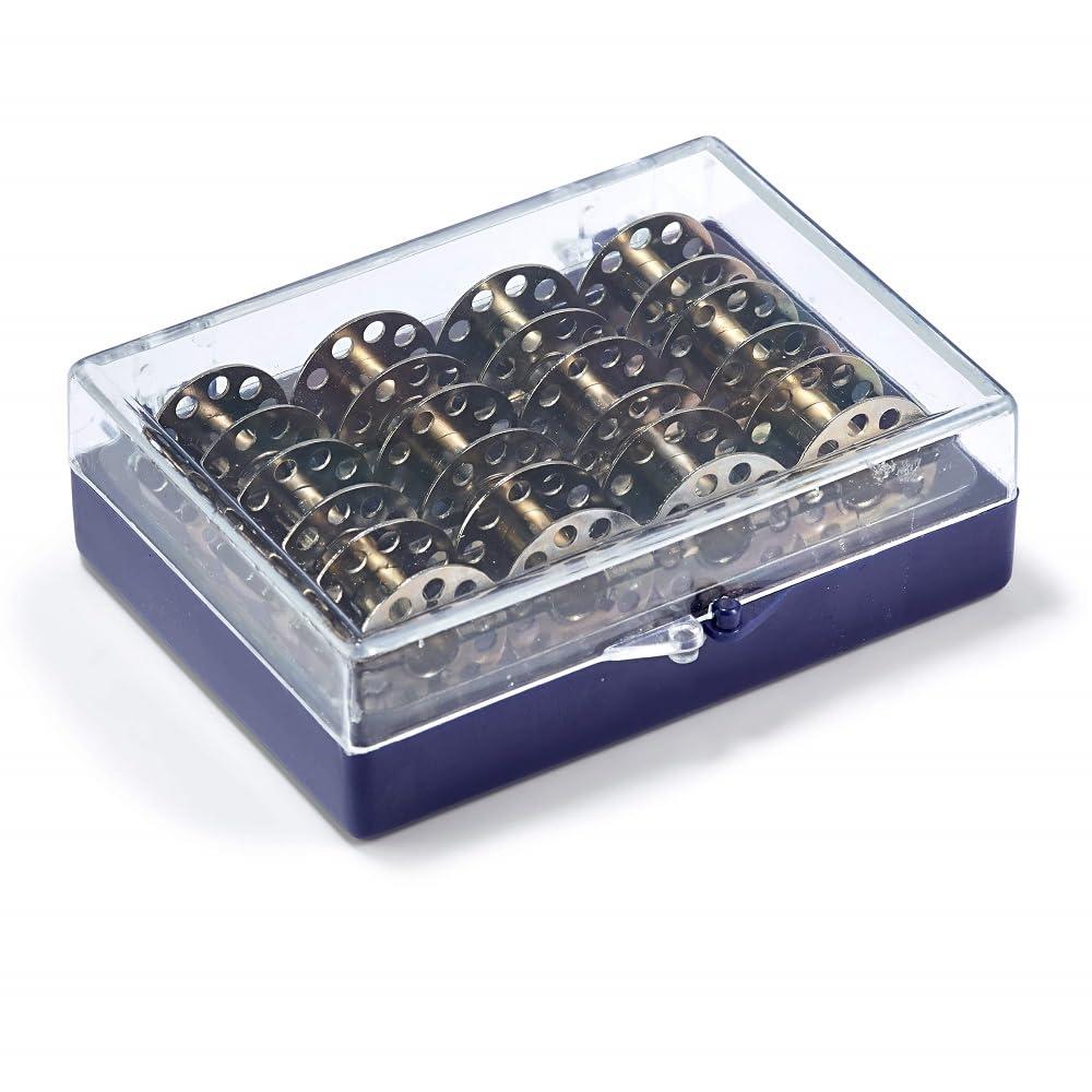 Prym Thick Bobbins with Box, 12-Piece Set Steel, Transparent Diameter 20.5mm × Height 11.5mm × Inner Diameter 6.2mm 611980