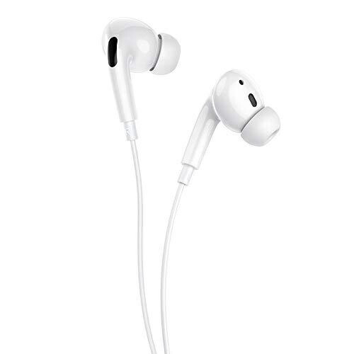hoco M1 Pro Stereo Earphones with Microphone - Comfortable fit with reduced pressure, 1-button remote & volume control (White)