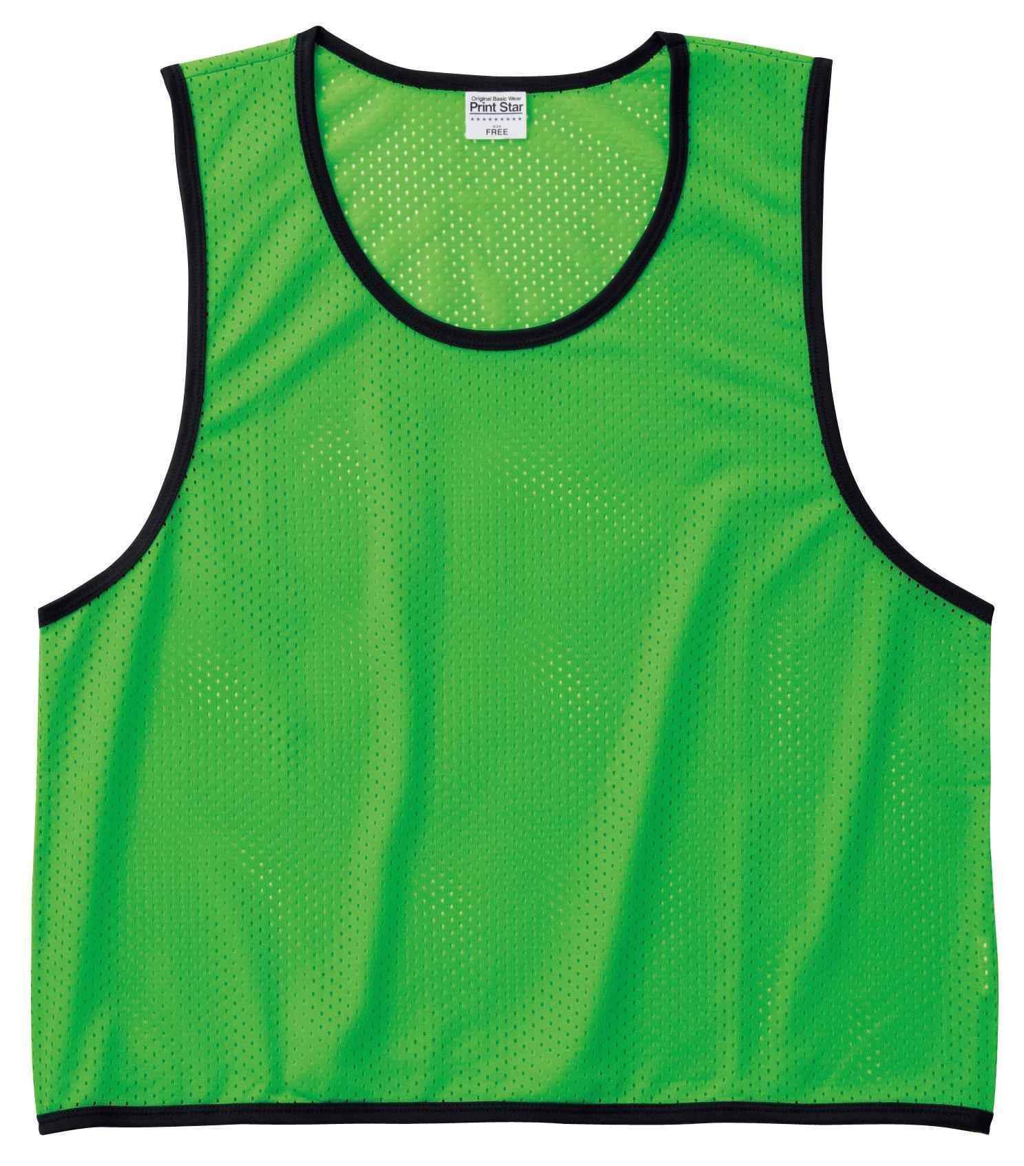 [Printstar] Tops Mesh Bibs 00007-BBS Kids Fluorescent Green L (Equivalent to Japanese size L)