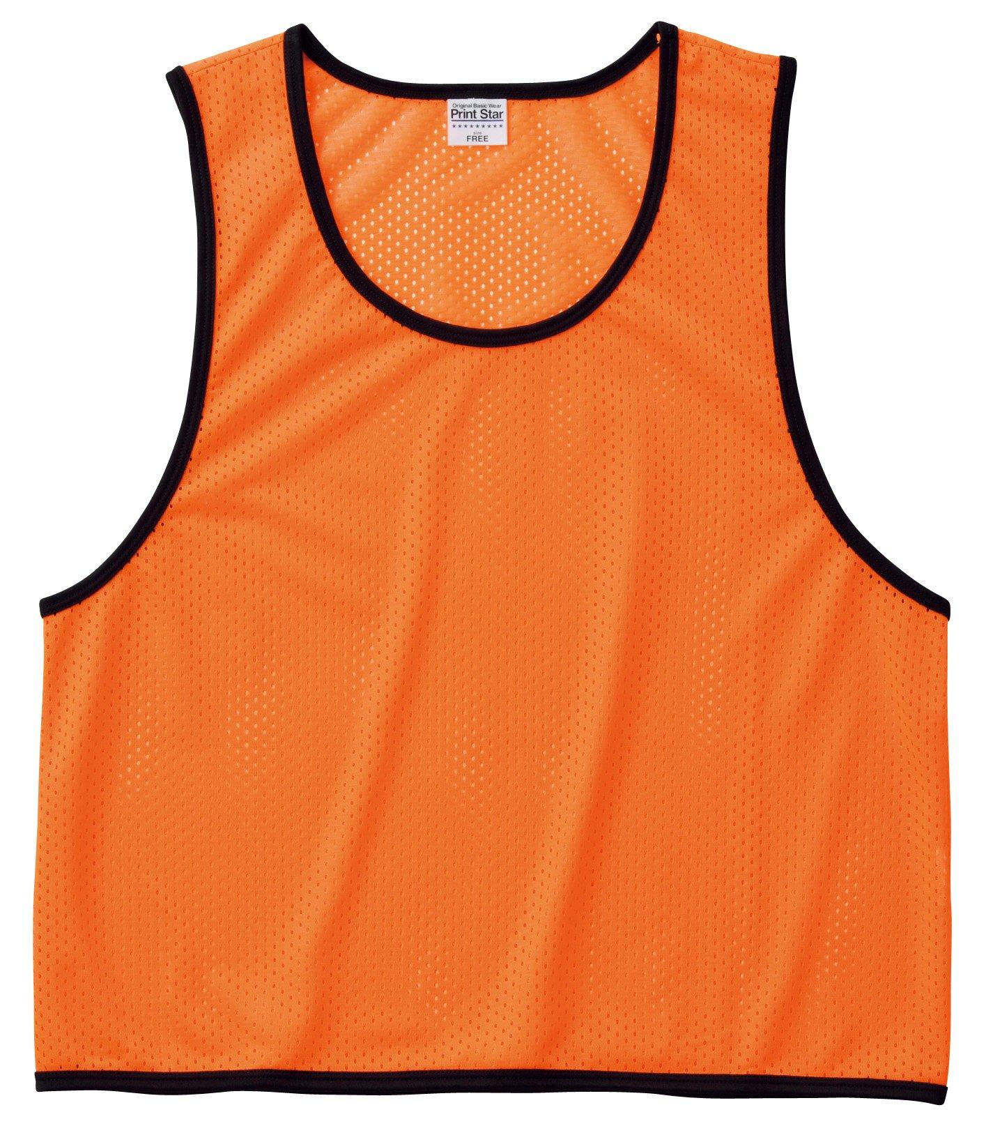 [Printstar] Tops Mesh Bibs 00007-BBS Kids Fluorescent Orange L (Equivalent to Japanese Size L)
