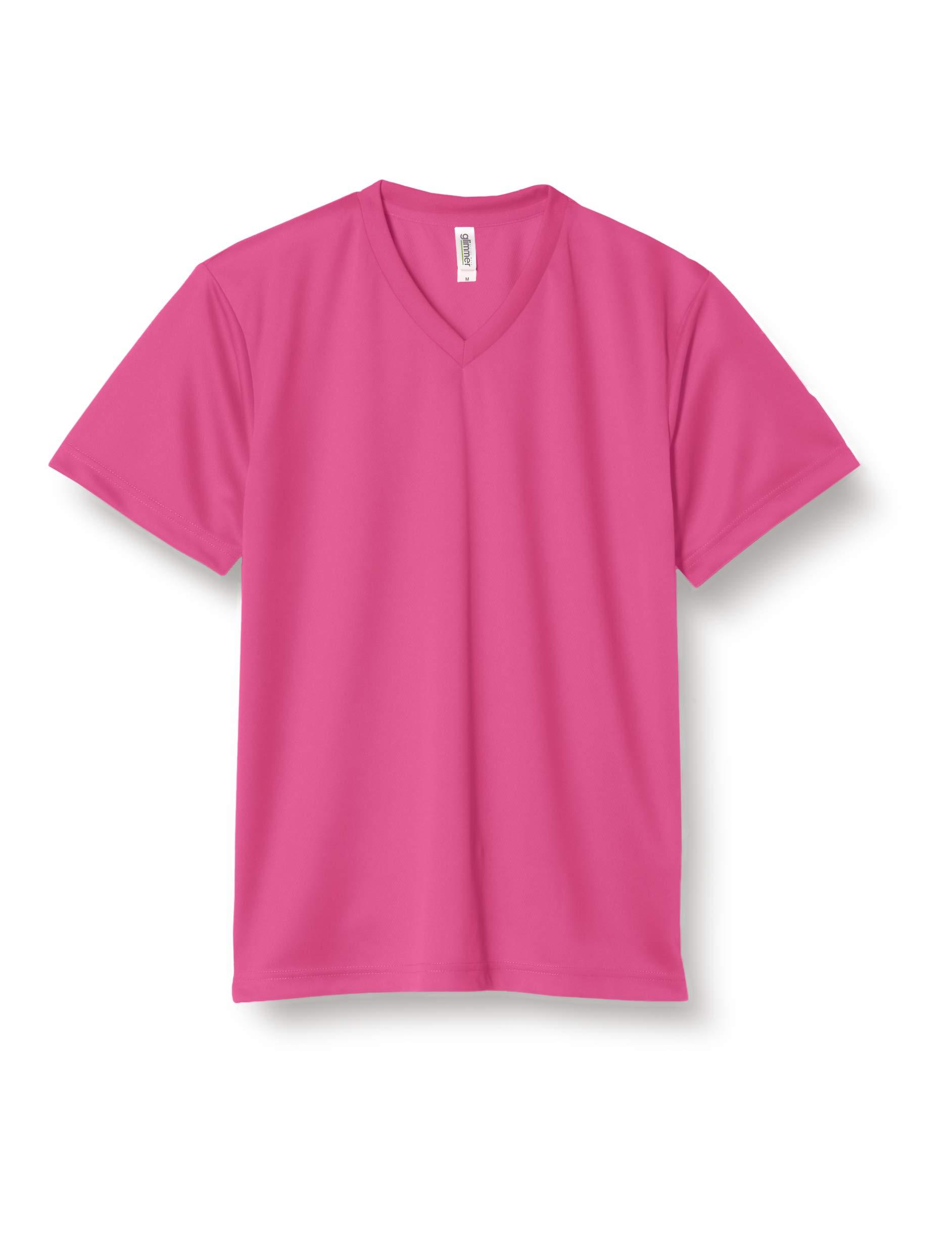 [Glimmer] Short Sleeve 4.4 oz Dry V-Neck T-Shirt 00337-AVT Hot Pink 5L (Equivalent to Japanese Size 5L)