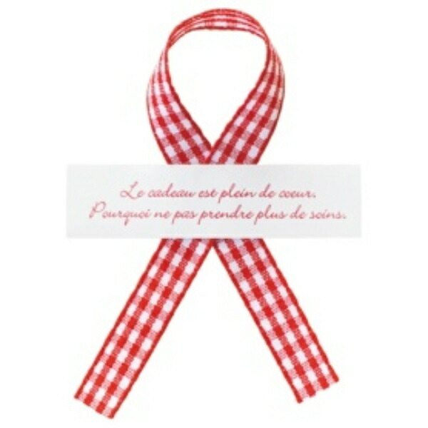 Heads Japanese-made Gift Seal Red W60×H15mm with Check Ribbon 30 Sheets HEADS CHE-1S