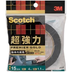 3M Scotch® Super Strong Double-Sided Tape Premier Gold for Automotive Interiors 15mm Width x 4m Length SCR-15R