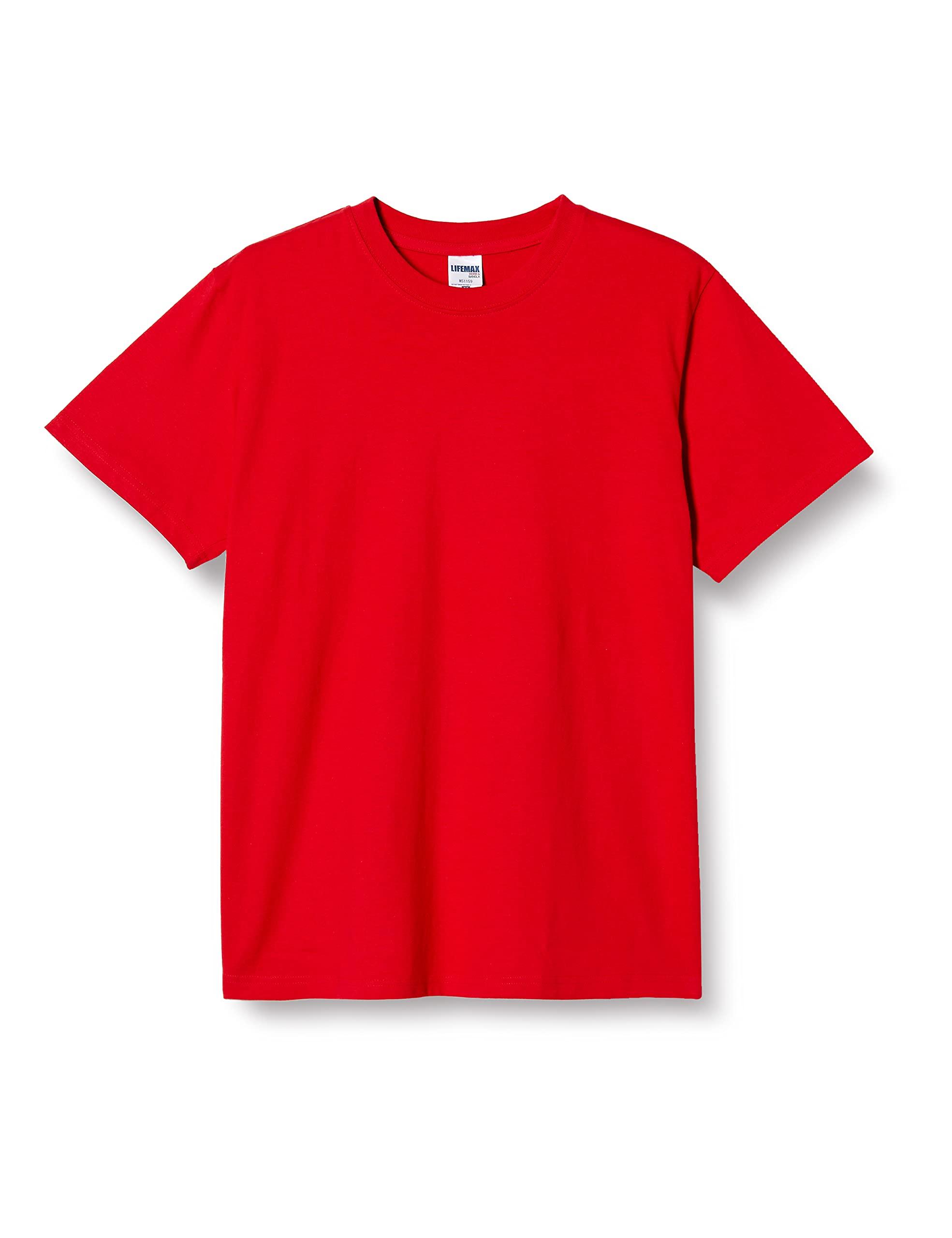 [LifeMax] Antibacterial and Odor-Resistant Cotton T-Shirt 6.2 oz Heavyweight T-Shirt (Polygiene® Treated) Red XXXL
