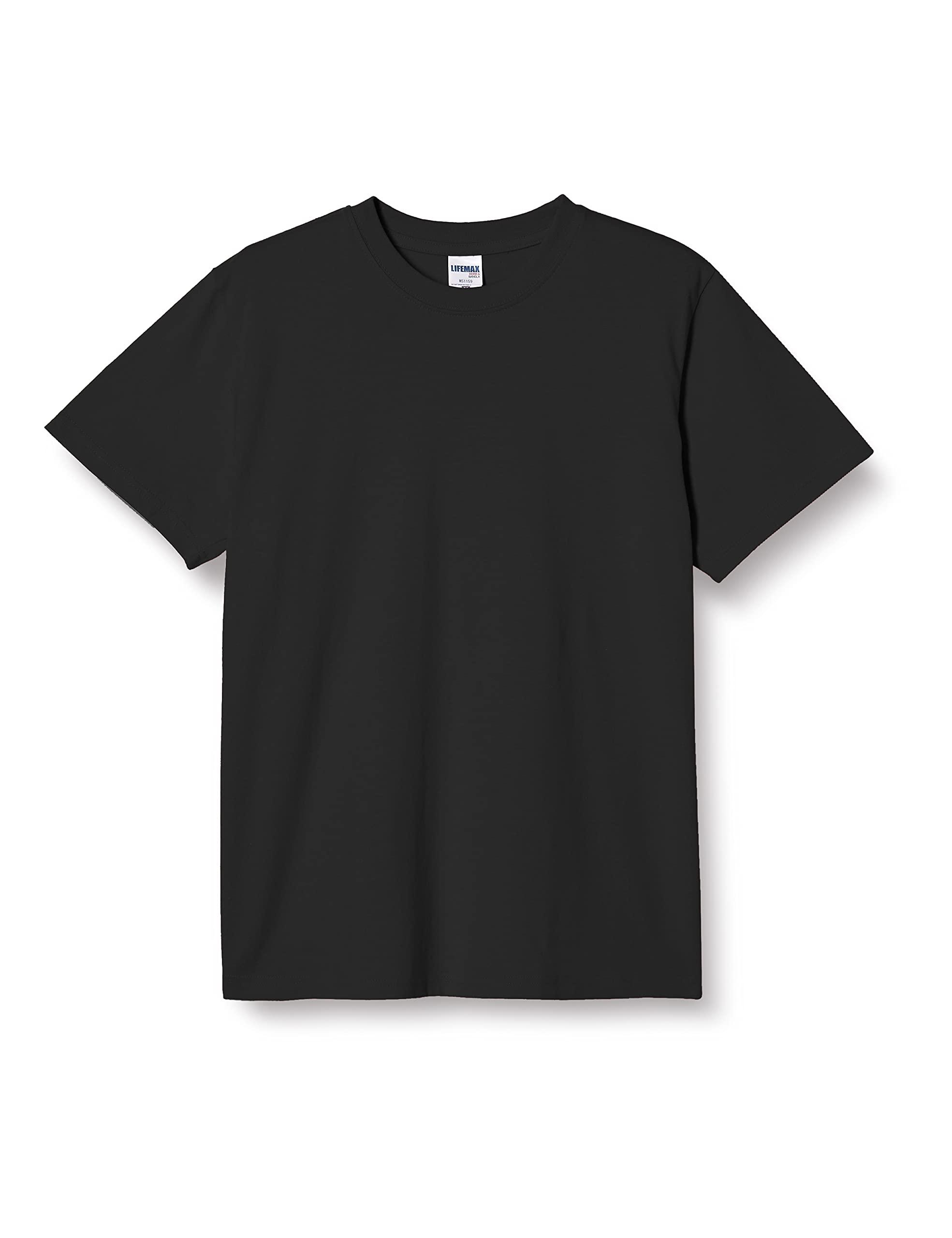 [LifeMax] Antibacterial and Odor-Resistant Cotton T-Shirt 6.2 oz Heavyweight T-Shirt (Polygiene® Treated) Black M