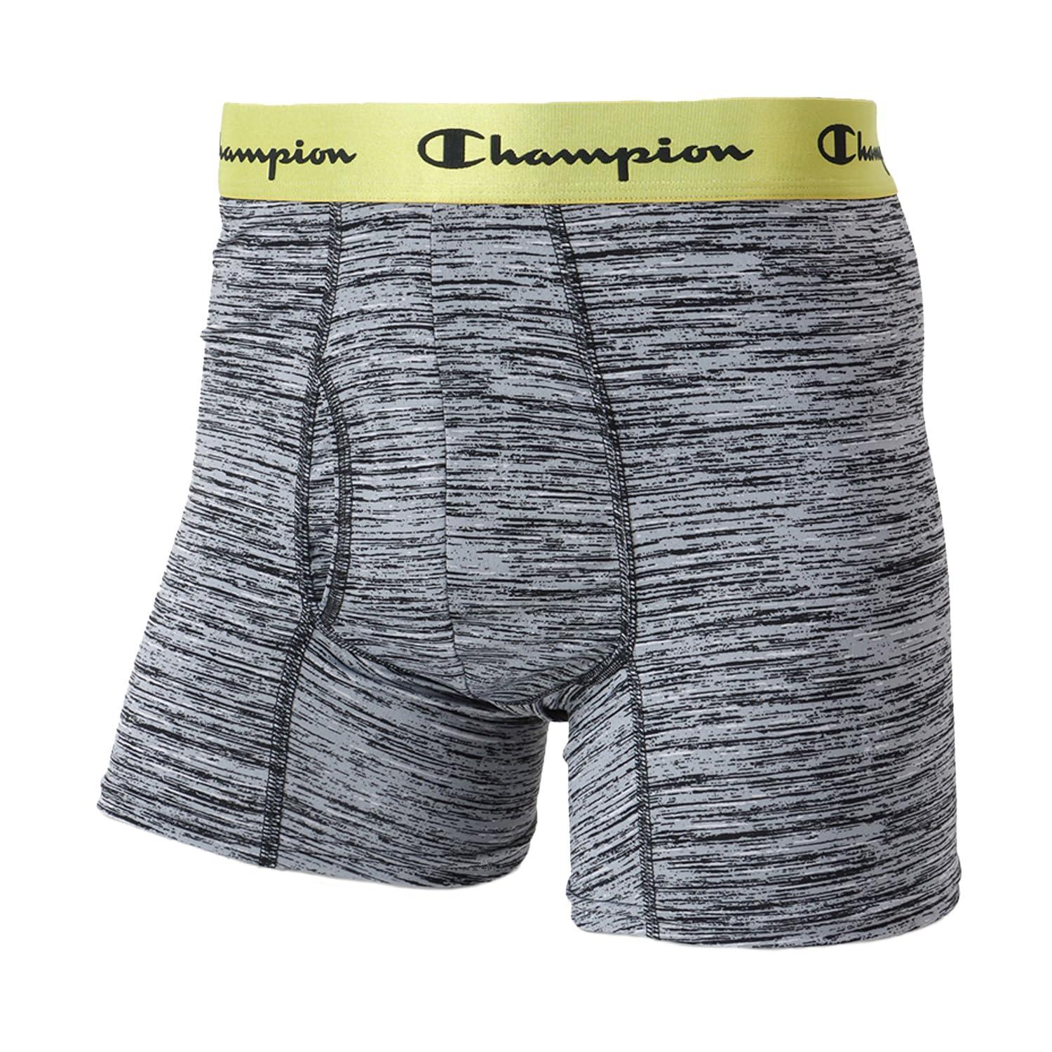[Champion] Boxer Briefs doubleDRY® X-TEMP® Moisture-Wicking Quick-Dry Antibacterial Odor Control Cooling Stretch Jersey Boxer Briefs CM6EZ202 Men's Heather Gray